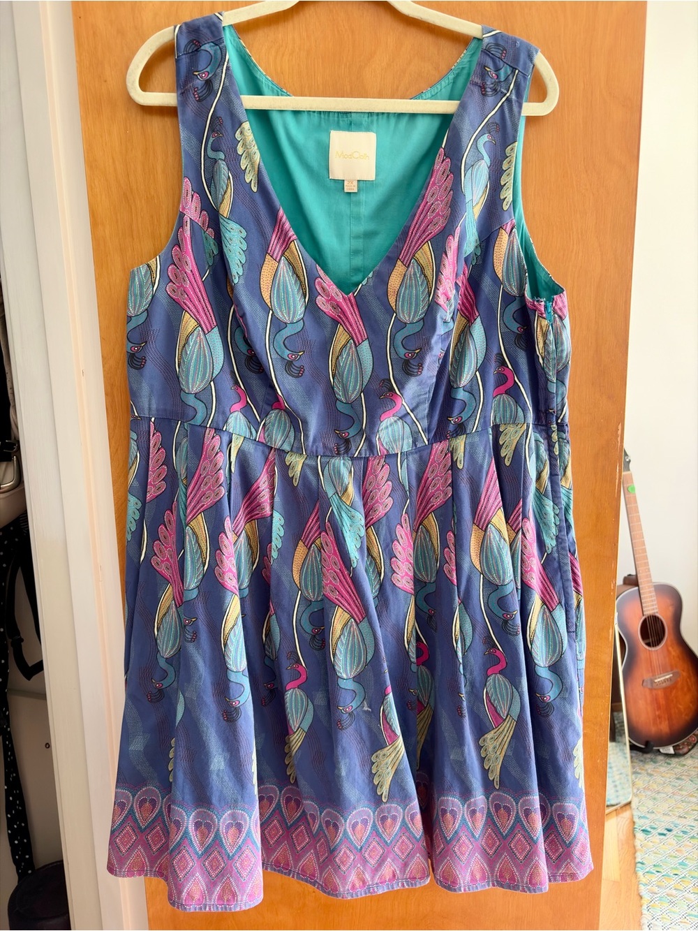 Retro ModCloth Peacock Print Party Dress